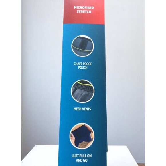 Jockey ActiveMicro Stretch Blue Boxer Briefs 3-Pack Chafe Proof Pouch XL NEW - Picture 4 of 8